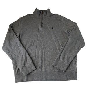 Polo Ralph Lauren 1/4 Zip Long Sleeve Heather Gray Pullover Large
